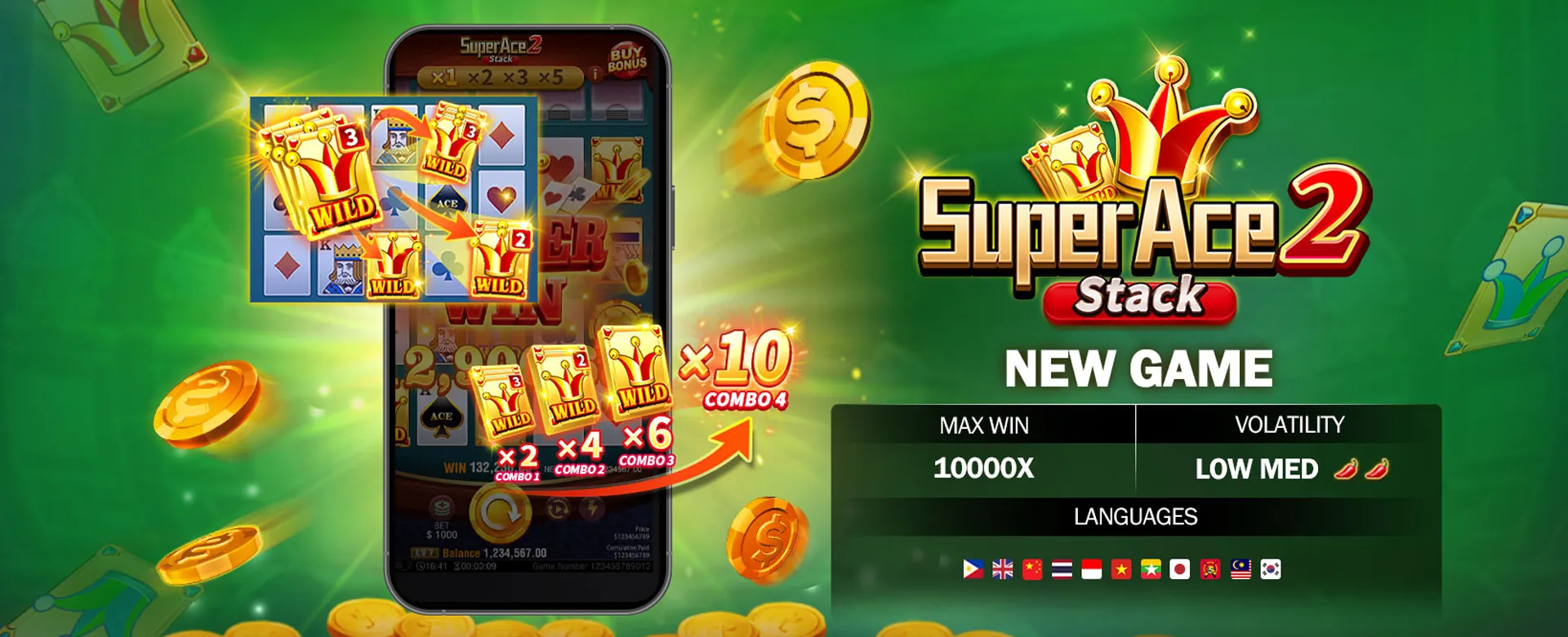 Diverse range of online casino games including slots, live dealer tables, and sports betting interfaces at super